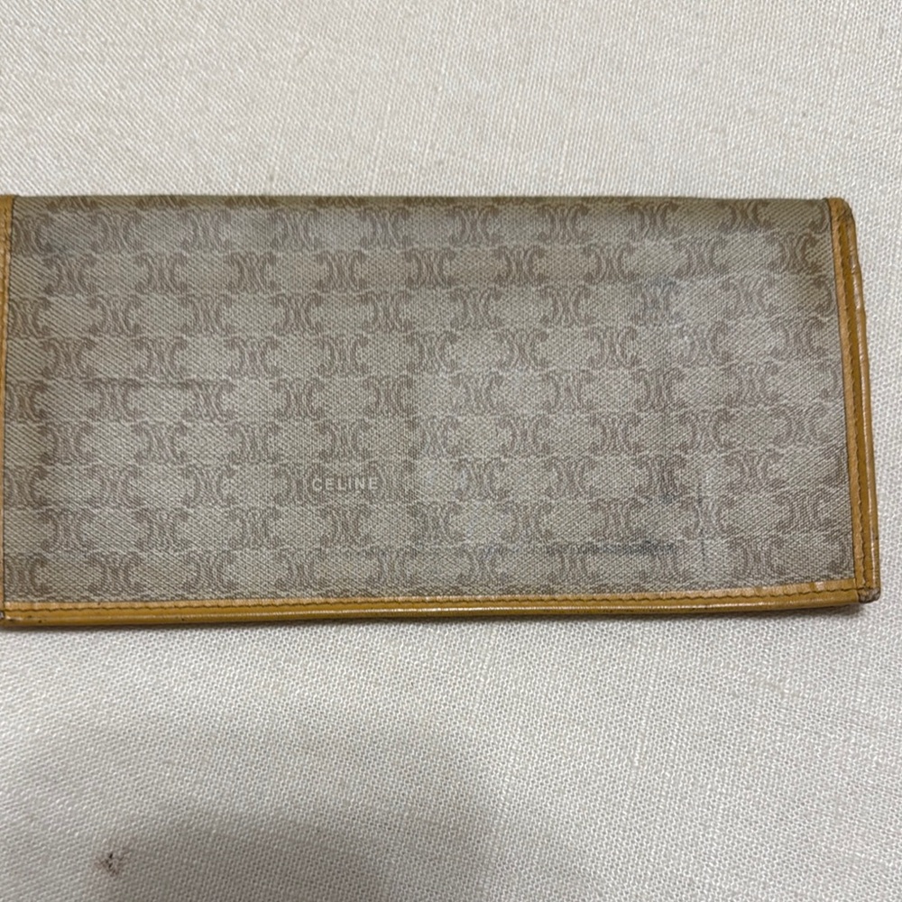 Authentic Celine Macadam Long Wallet – Beige/Tan